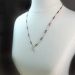 Antique Red and White Enamel Cylinder Link Necklace with Seed Pearls 24 Inches 18K With 10K Clasps