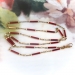 Antique Red and White Enamel Cylinder Link Necklace with Seed Pearls 24 Inches 18K With 10K Clasps