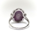 Art Deco 14.11ct.tw. Purple Star Sapphire And Mixed Cut Diamond Platinum Cocktail Ring