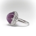 Art Deco 14.11ct.tw. Purple Star Sapphire And Mixed Cut Diamond Platinum Cocktail Ring