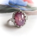 Art Deco 14.11ct.tw. Purple Star Sapphire And Mixed Cut Diamond Platinum Cocktail Ring