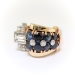 Retro 3.46ct.tw. Sapphire Flower and Diamond Cocktail Ring 14K Yellow and Rose Gold Platinum