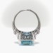 Vintage Retro 1940s 9.23 ct t.w. Emerald Cut Aquamarine Diamond Ring Platinum 