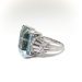 Vintage Retro 1940s 9.23 ct t.w. Emerald Cut Aquamarine Diamond Ring Platinum 