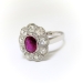 Antique Edwardian 2.15 ct t.w. Natural Ruby Old Mine Cut Diamond Halo Ring