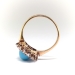 Antique Art Nouveau 3.64 ct.tw. Turquoise Old European Cut Diamond Halo Ring 14K Yellow Gold