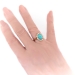 Antique Art Nouveau 3.64 ct.tw. Turquoise Old European Cut Diamond Halo Ring 14K Yellow Gold