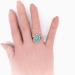 Antique Art Nouveau 3.64 ct.tw. Turquoise Old European Cut Diamond Halo Ring 14K Yellow Gold