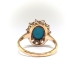 Antique Art Nouveau 3.64 ct.tw. Turquoise Old European Cut Diamond Halo Ring 14K Yellow Gold