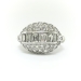 Retro 2.41 ctw. Baguette And Pave Diamond Dome Cocktail Ring Platinum