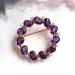 Estate 13.09 ct. tw. Amethyst and Diamond Circle Pin Brooch 14K