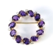 Estate 13.09 ct. tw. Amethyst and Diamond Circle Pin Brooch 14K