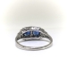 Art Deco Toi et Moi Blue Sapphire and Diamond Filigree Ring Platinum