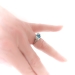 Art Deco Blue Topaz and Diamond Filigree Ring 18K White Gold