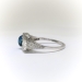 Art Deco Blue Topaz and Diamond Filigree Ring 18K White Gold