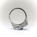 Art Deco Blue Topaz and Diamond Filigree Ring 18K White Gold
