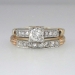Pristine Romantic Engagement Ring & Wedding Band Set 14k