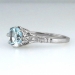 Estate Blue Topaz & Diamond Crown Solitaire Ring 18k