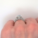 Estate Blue Topaz & Diamond Crown Solitaire Ring 18k