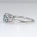 Estate Blue Topaz & Diamond Crown Solitaire Ring 18k