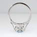 Estate Blue Topaz & Diamond Crown Solitaire Ring 18k