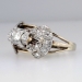 Lacey Diamond Filigree Two Tone Right Hand Ring 14k