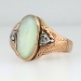 Rare Large Edwardian Opal & Diamond Ring 14k