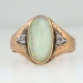 Rare Large Edwardian Opal & Diamond Ring 14k