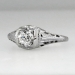 Art Deco Filigree .50ct Old European Cut Diamond Solitaire Engagement Ring 14k