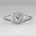Art Deco Filigree .50ct Old European Cut Diamond Solitaire Engagement Ring 14k