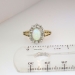 Pretty Victorian Opal & Old Mine Cut Diamond Ring 18k