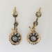 Original Edwardian 1ctw Old Mine Cut Diamond Drop Earrings 14k