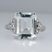 Understated Elegance Art Deco Aquamarine & Diamond Cocktail Ring 18k