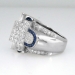 True 1930's 1.50ct t.w. Art Deco Huge Diamond & Sapphire Ring Platinum