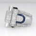 True 1930's 1.50ct t.w. Art Deco Huge Diamond & Sapphire Ring Platinum