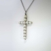 Edwardian French Rose Cut Diamond Cultured Pearl Cross Pendant 18k