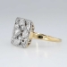  Pretty Art Deco Diamond Squared Off Two Tone 14k Ring