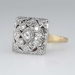  Pretty Art Deco Diamond Squared Off Two Tone 14k Ring