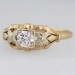 Sweet Two Tone Old European Cut Diamond Engagement Ring 14k