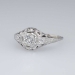Fantastic Art Deco .31ctw Filigree Old European Cut Diamond Engagement Ring 18k