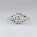 Fantastic Art Deco .31ctw Filigree Old European Cut Diamond Engagement Ring 18k