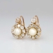 Beautiful Victorian Old Mine Cut Diamond & Pearl Earrings 14k