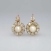Beautiful Victorian Old Mine Cut Diamond & Pearl Earrings 14k