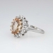 Pretty Estate Peach Topaz & Diamond Halo Ring 14k