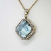 Amazing 23.87ct t.w. Aquamarine & Old European Cut Russian Pendant 14k/10k