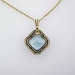 Amazing 23.87ct t.w. Aquamarine & Old European Cut Russian Pendant 14k/10k