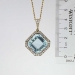Amazing 23.87ct t.w. Aquamarine & Old European Cut Russian Pendant 14k/10k